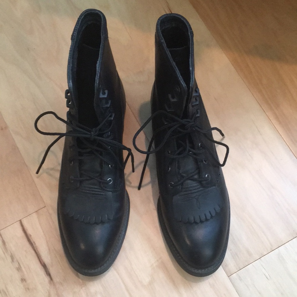 Lace up leather boots